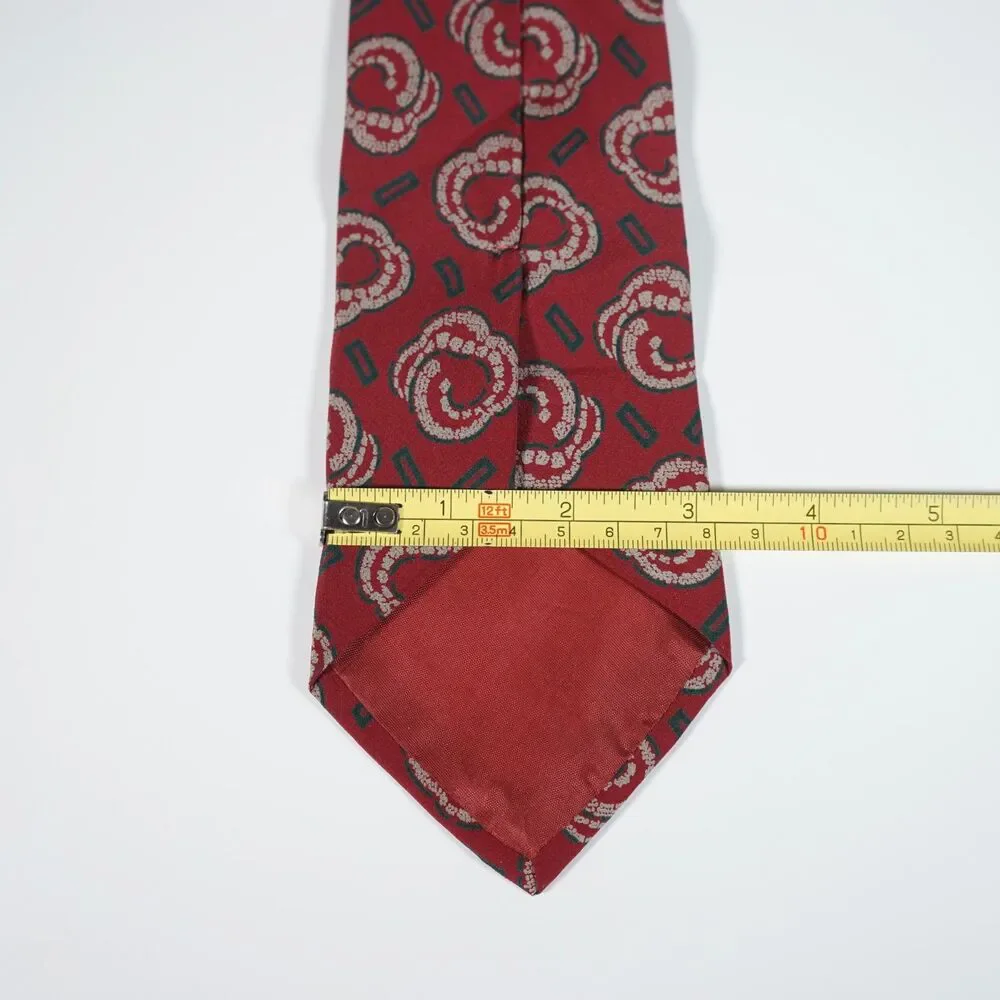 Giorgio Armani Vintage Skinny Tie Abstract Pattern Red